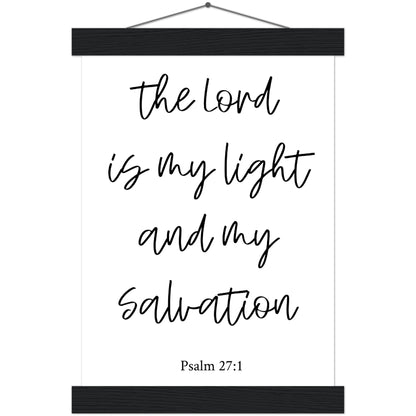 Home Decor | The Lord Is My Light | Christian Wall Art | Premium Poster with Banner Wood