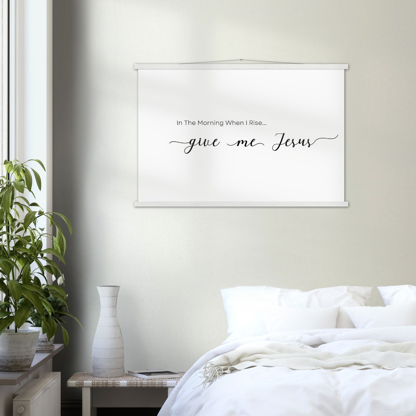 Home Decor | Give My Jesus | Christian Wall Art | Premium Poster with Banner Wood