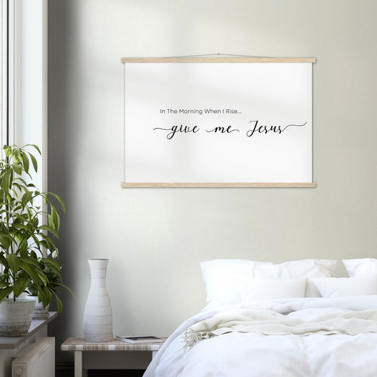 Home Decor | Give My Jesus | Christian Wall Art | Premium Poster with Banner Wood