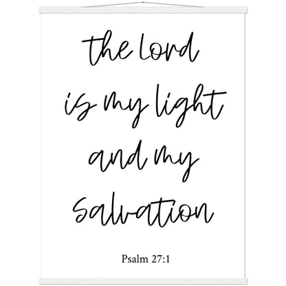 Home Decor | The Lord Is My Light | Christian Wall Art | Premium Poster with Banner Wood