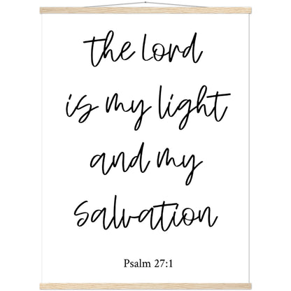 Home Decor | The Lord Is My Light | Christian Wall Art | Premium Poster with Banner Wood