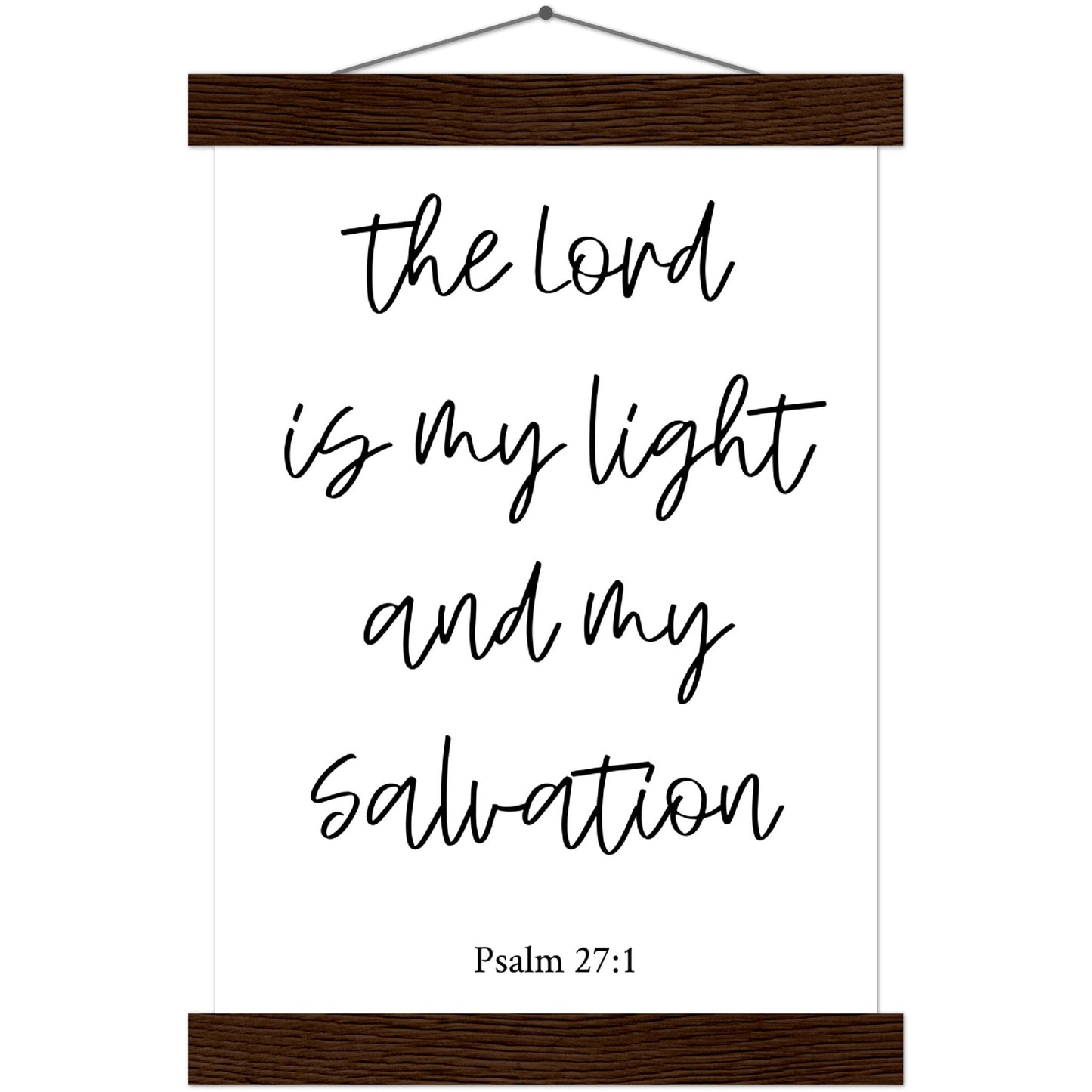 Home Decor | The Lord Is My Light | Christian Wall Art | Premium Poster with Banner Wood