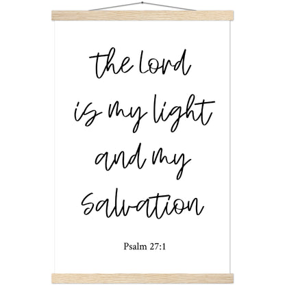 Home Decor | The Lord Is My Light | Christian Wall Art | Premium Poster with Banner Wood