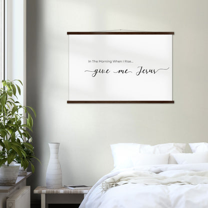 Home Decor | Give My Jesus | Christian Wall Art | Premium Poster with Banner Wood