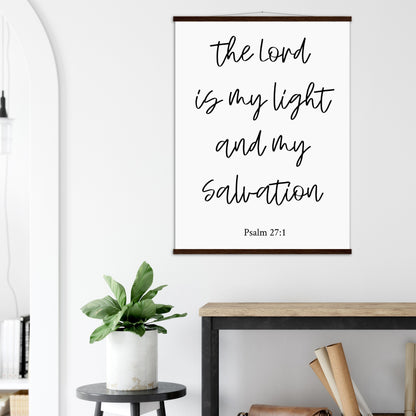 Home Decor | The Lord Is My Light | Christian Wall Art | Premium Poster with Banner Wood