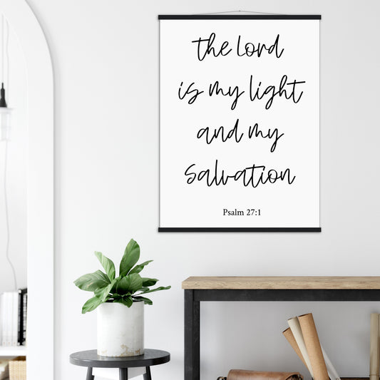 Home Decor | The Lord Is My Light | Christian Wall Art | Premium Poster with Banner Wood