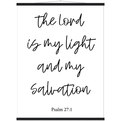 Home Decor | The Lord Is My Light | Christian Wall Art | Premium Poster with Banner Wood