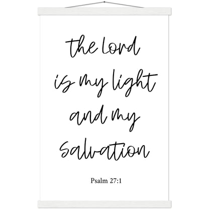 Home Decor | The Lord Is My Light | Christian Wall Art | Premium Poster with Banner Wood