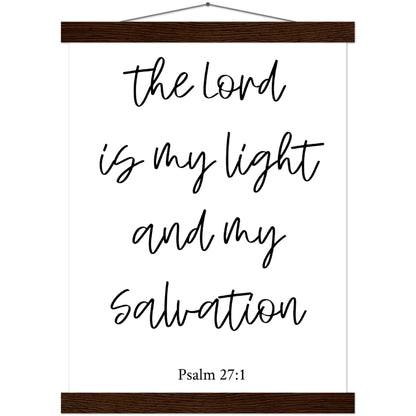 Home Decor | The Lord Is My Light | Christian Wall Art | Premium Poster with Banner Wood