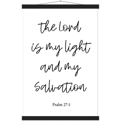 Home Decor | The Lord Is My Light | Christian Wall Art | Premium Poster with Banner Wood