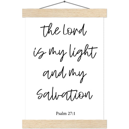 Home Decor | The Lord Is My Light | Christian Wall Art | Premium Poster with Banner Wood