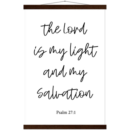 Home Decor | The Lord Is My Light | Christian Wall Art | Premium Poster with Banner Wood